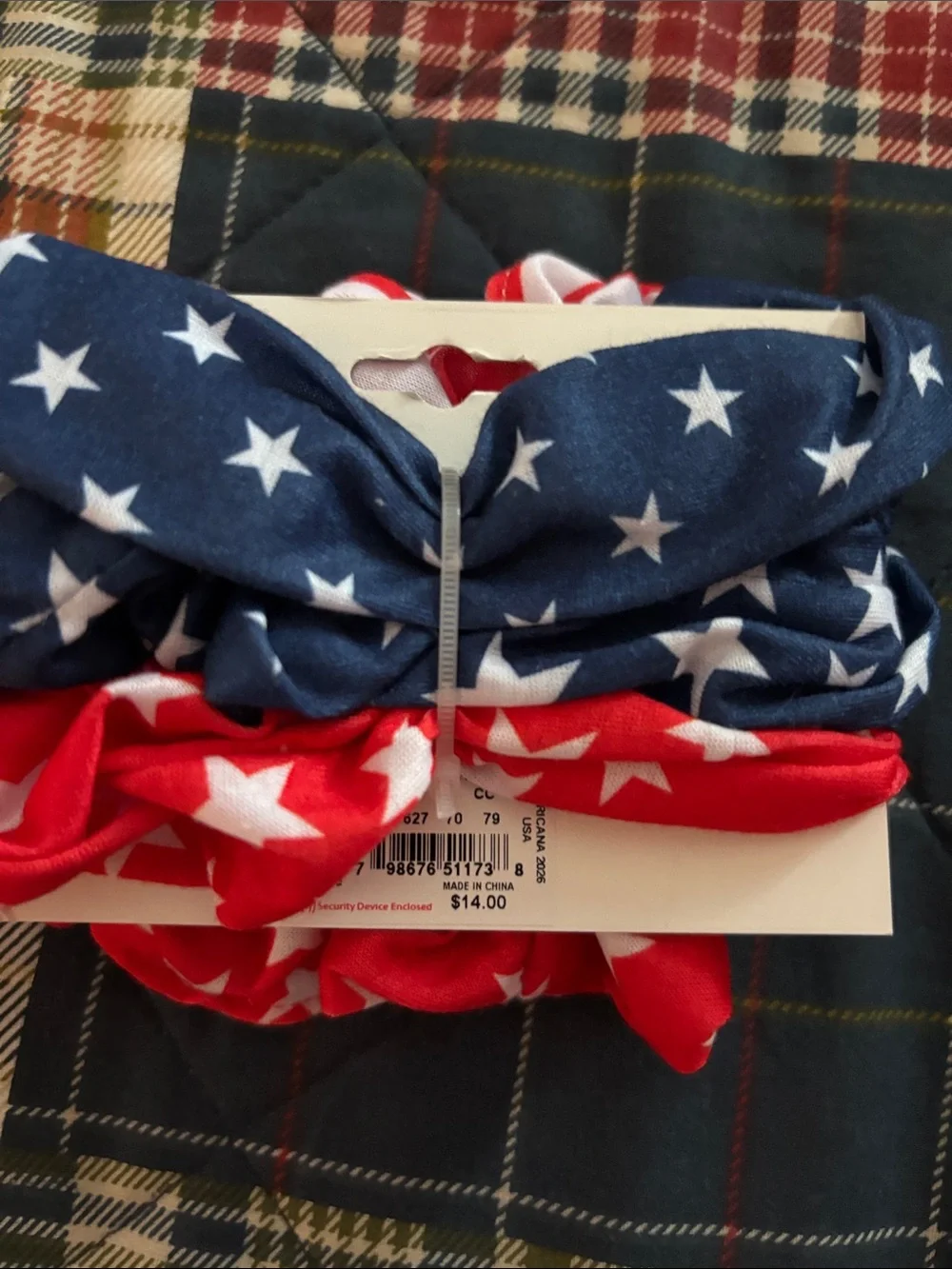 Kids' Patriotic Red, White & Blue Star Scrunchie Set